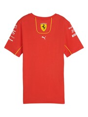 Fanatics Womens Red 100% Cotton Scuderia Ferrari 2024 Team T-Shirt - Image 3 of 3
