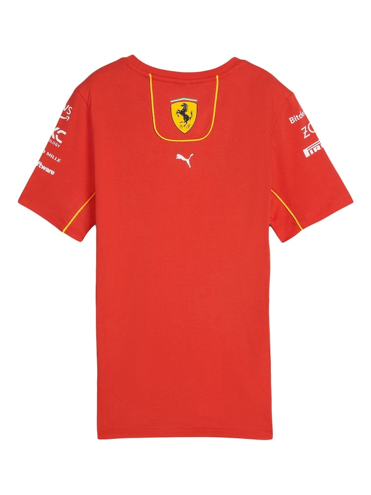 Fanatics Womens Red 100% Cotton Scuderia Ferrari 2024 Team T-Shirt - Image 3 of 3