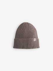 Mocha Brown Knitted Beanie Hat (1-16yrs) - Image 1 of 2