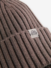 Mocha Brown Knitted Beanie Hat (1-16yrs) - Image 2 of 2