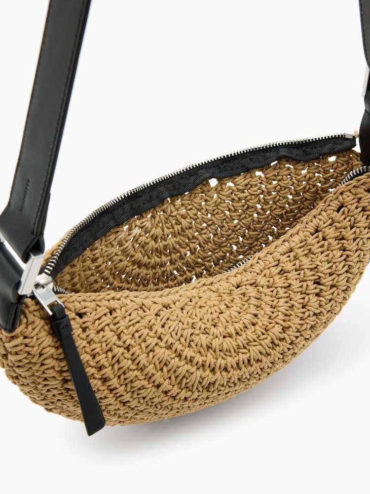 AllSaints Natural Half Moon Knot Cross-Body Bag - Image 6 of 6