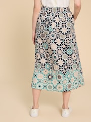 White Stuff Blue Elle Linen Blend Skirt - Image 2 of 6