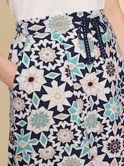 White Stuff Blue Elle Linen Blend Skirt - Image 4 of 6