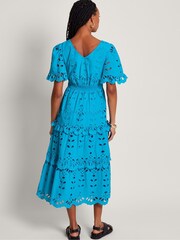 Monsoon Blue 100% Cotton Beatrice Broderie Dress - Image 2 of 5