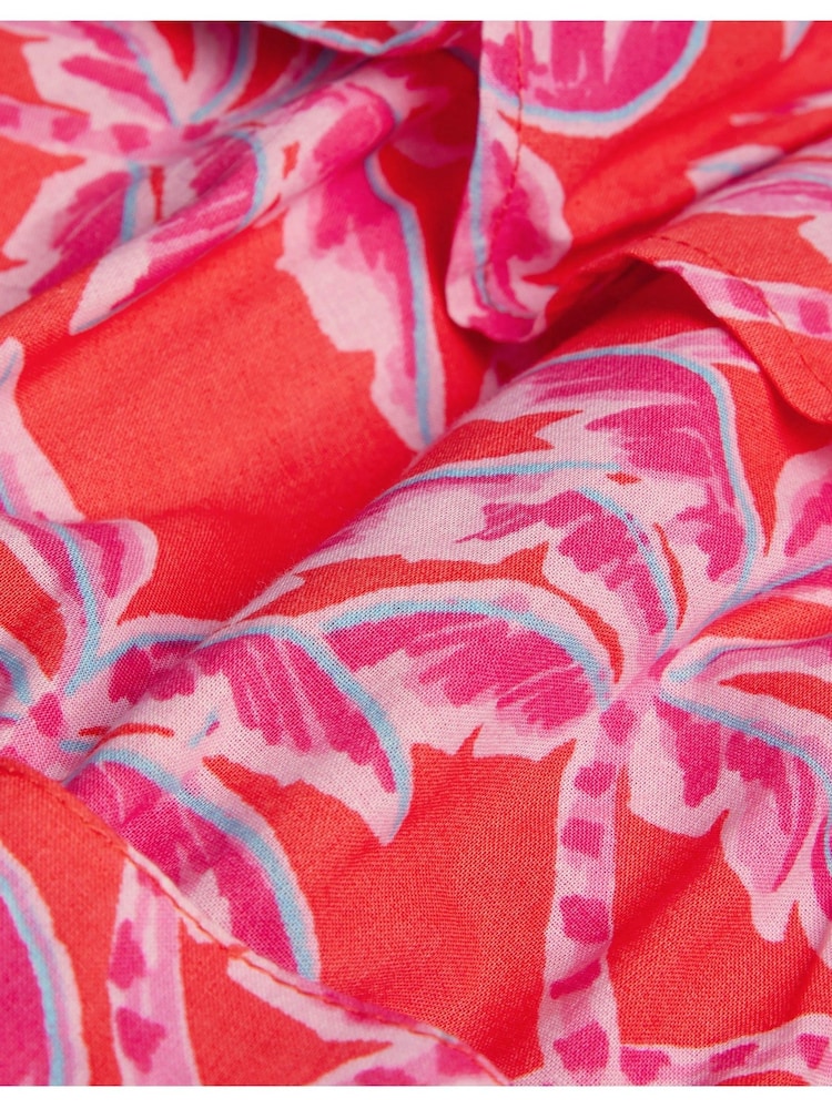 Monsoon Red Palm Print Hanky Hem Two Piece Dress - Image 4 of 4 Monsoon Red Palm Print Hanky Hem Two Piece Dress - Image 4 of 4