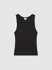 Camiseta sin mangas de mezcla de algodón acanalado Elle de Reiss - Imagen 2 de 6