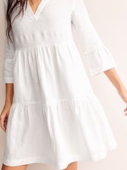 Boden White Sophia 100% Linen Short Dress - Image 2 of 5