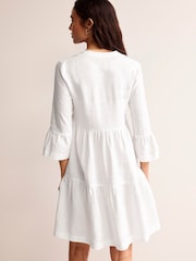 Boden White Sophia 100% Linen Short Dress - Image 3 of 5