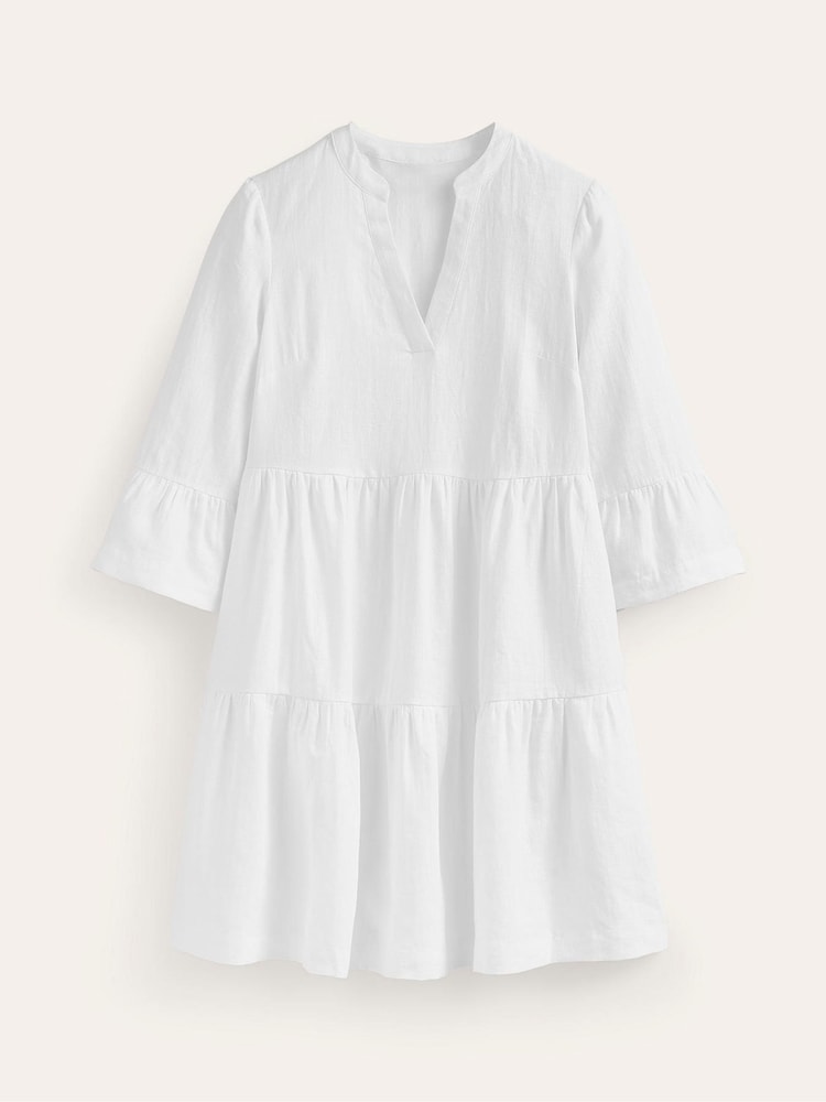 Boden White Sophia 100% Linen Short Dress - Image 5 of 5 Boden White Sophia 100% Linen Short Dress - Image 5 of 5