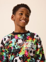 Multi Bright Football Single 100% Cotton Pyjamas (3-16yrs) - Image 3 of 7