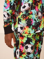 Multi Bright Football Single 100% Cotton Pyjamas (3-16yrs) - Image 4 of 7
