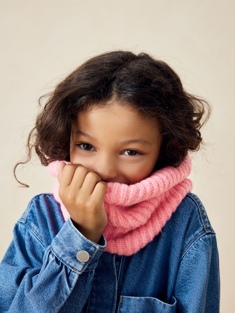 Bright Pink Chunky Rib Snood (1-16yrs) - Image 2 of 5