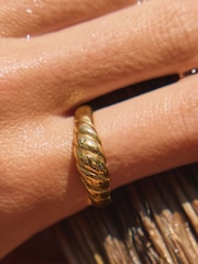Gold Tone Stainless Steel Chunky Twist Ring - Image 4 of 7