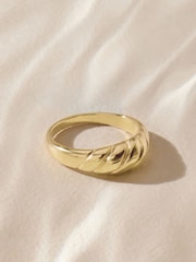 Gold Tone Stainless Steel Chunky Twist Ring - Image 5 of 7