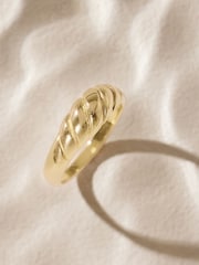 Gold Tone Stainless Steel Chunky Twist Ring - Image 6 of 7