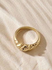 Gold Tone Stainless Steel Chunky Twist Ring - Image 7 of 7