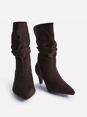 Linzi Brown Mosaic Multiwear Ruched Ankle Boots - Image 3 of 5