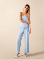 Ro&Zo Blue Petite Straight Leg Trousers - Image 1 of 4