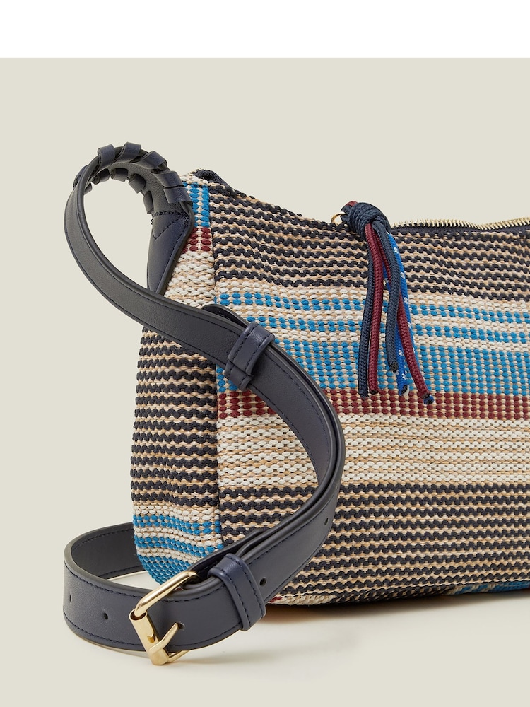 Accessorize črtasta tkana čezprsna torba - Slika 4 iz 4