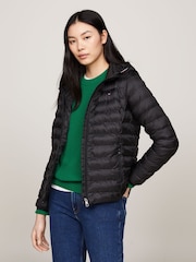 Tommy Hilfiger Denim Black Down-Filled Hooded Zip-Thru Jacket - Image 1 of 6