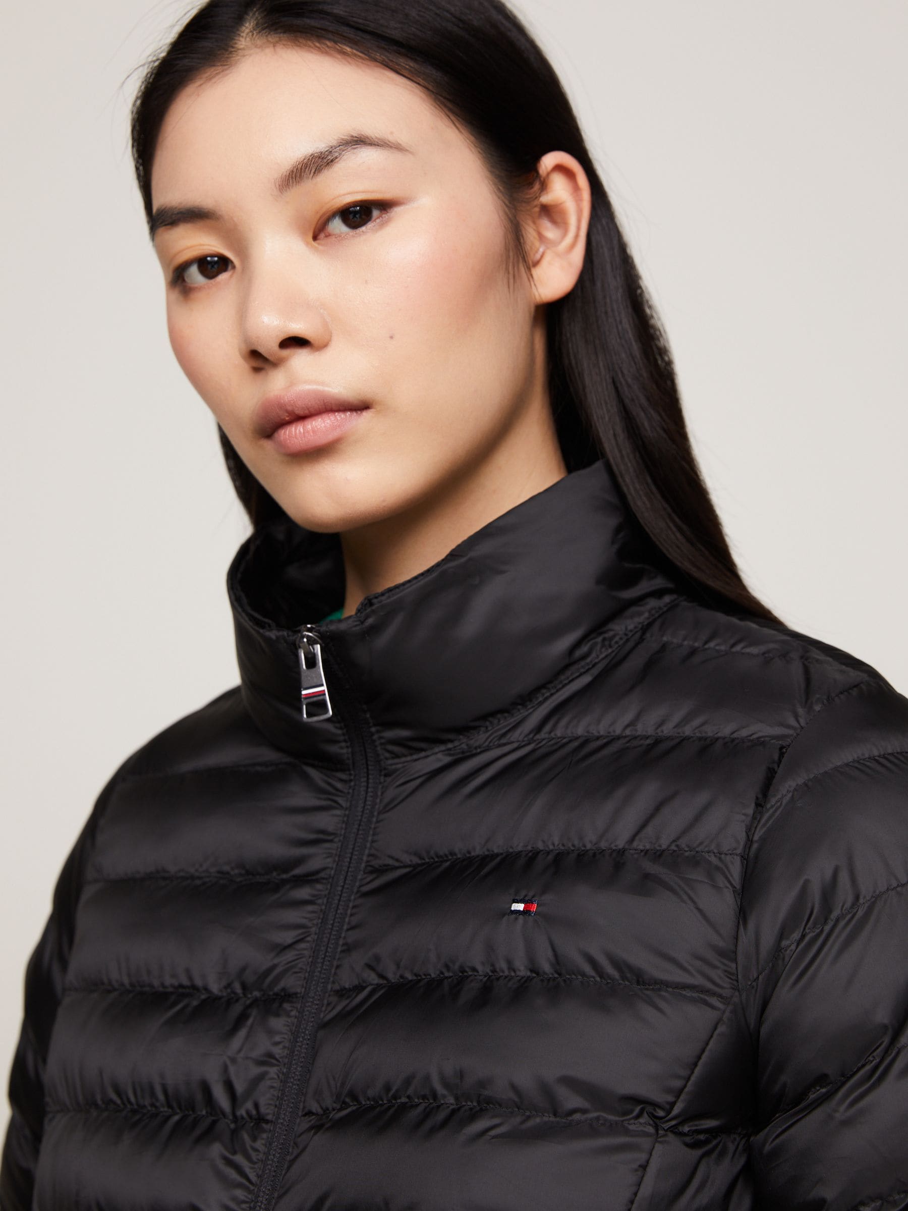 Buy Tommy Hilfiger Denim Black Down-Filled Hooded Zip-Thru Jacket