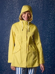 Joules Portwell Yellow Waterproof Raincoat With Hood - Image 1 of 11