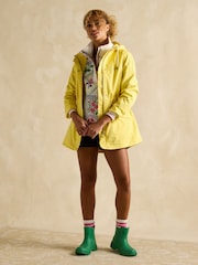 Joules Portwell Yellow Waterproof Raincoat With Hood - Image 6 of 11