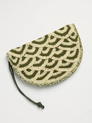 FatFace Green Scalloped Clutch Bag - Image 1 of 3