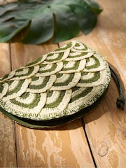 FatFace Green Scalloped Clutch Bag - Image 3 of 3