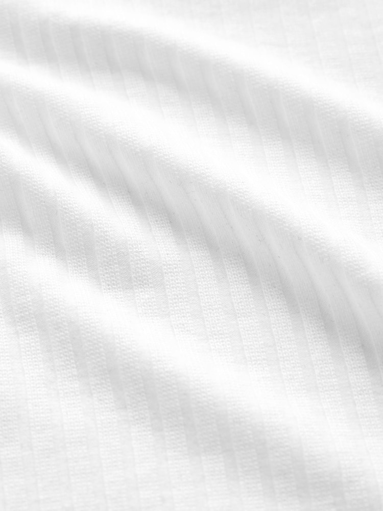 White Bardot Off The Shoulder Summer Ribbed Top - Image 7 of 7