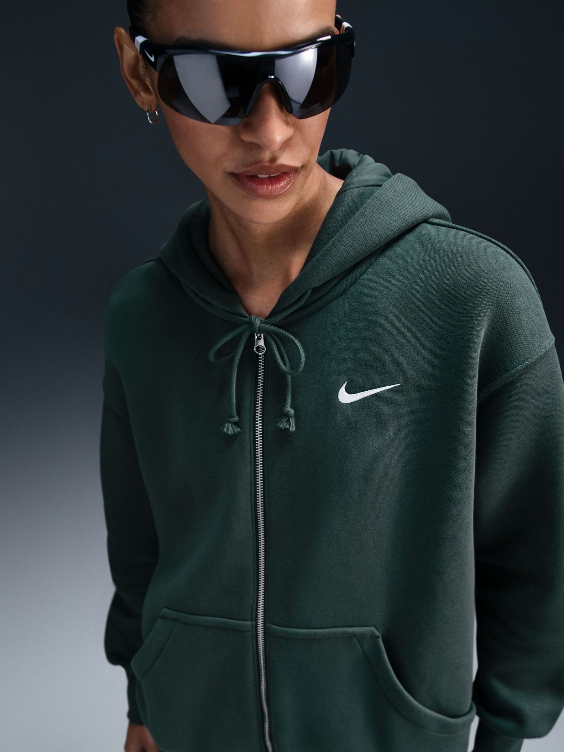 nike oversized zip hoodie