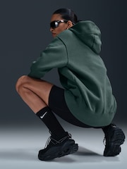 Nike Dark Green Oversized Mini Phoenix Fleece Swoosh Full Zip Hoodie - Image 4 of 8