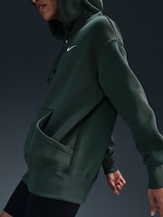 Nike Dark Green Oversized Mini Phoenix Fleece Swoosh Full Zip Hoodie - Image 5 of 8