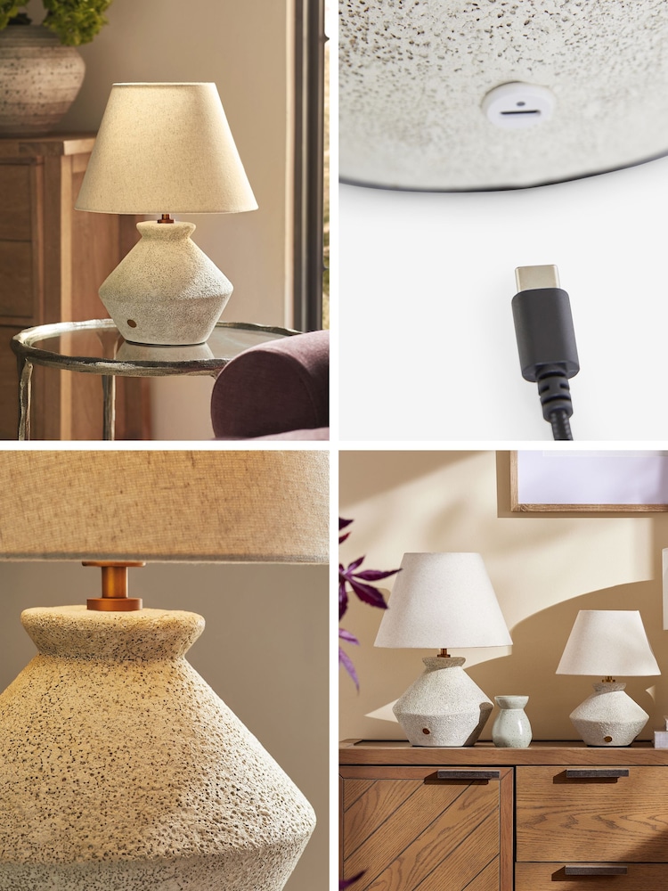 Grey Kineton Large Rechargeable Wireless Table Lamp - Image 2 of 7