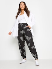 Yours Curve Black Cuffed Harem Joggers - Image 3 of 4