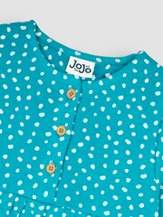 JoJo Maman Bébé Green Bird Appliqué Button Front Dress - Image 3 of 4