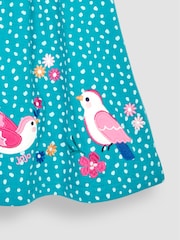 JoJo Maman Bébé Green Bird Appliqué Button Front Dress - Image 4 of 4