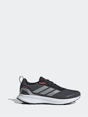 adidas Black/Pewter Run Falcon Trainers - Image 1 of 9