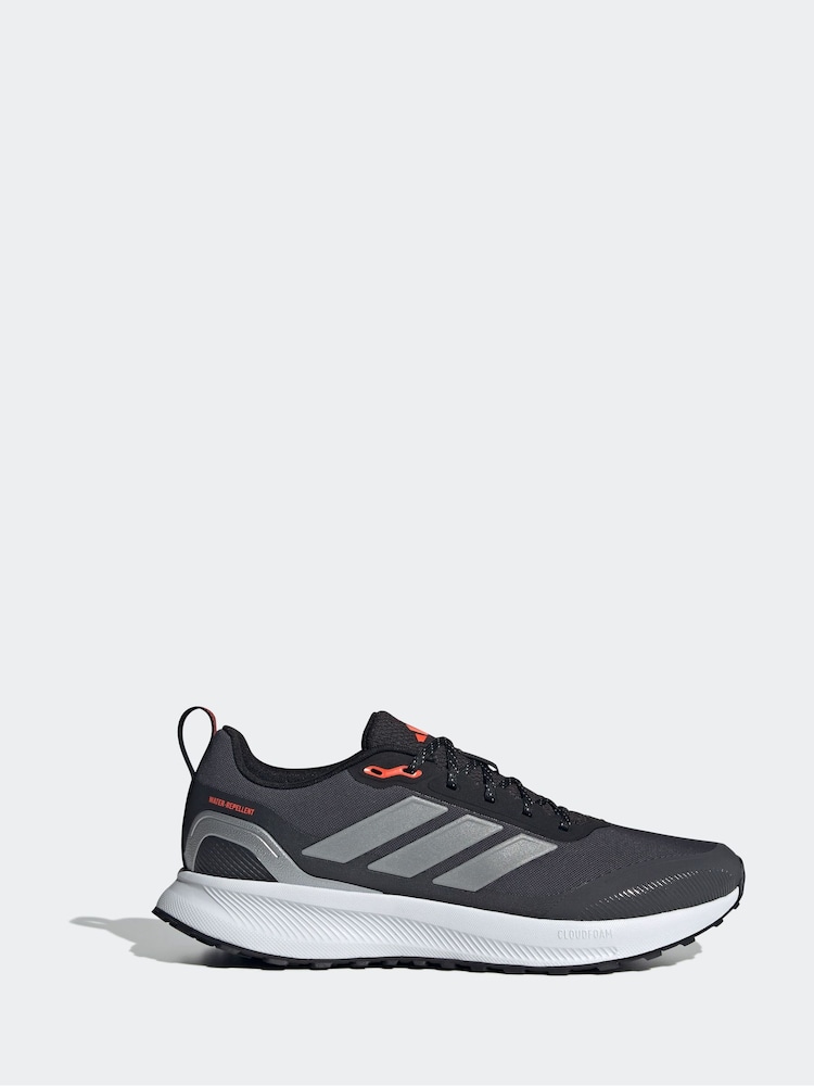 adidas Black/Pewter Run Falcon Trainers - Image 1 of 9