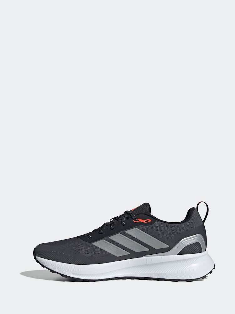 adidas Black/Pewter Run Falcon Trainers - Image 2 of 9