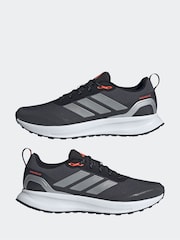 adidas Black/Pewter Run Falcon Trainers - Image 5 of 9