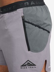 Nike Grey Trail Dri-FIT 5 inch Brief-Lined Running Shorts - Image 4 of 4
