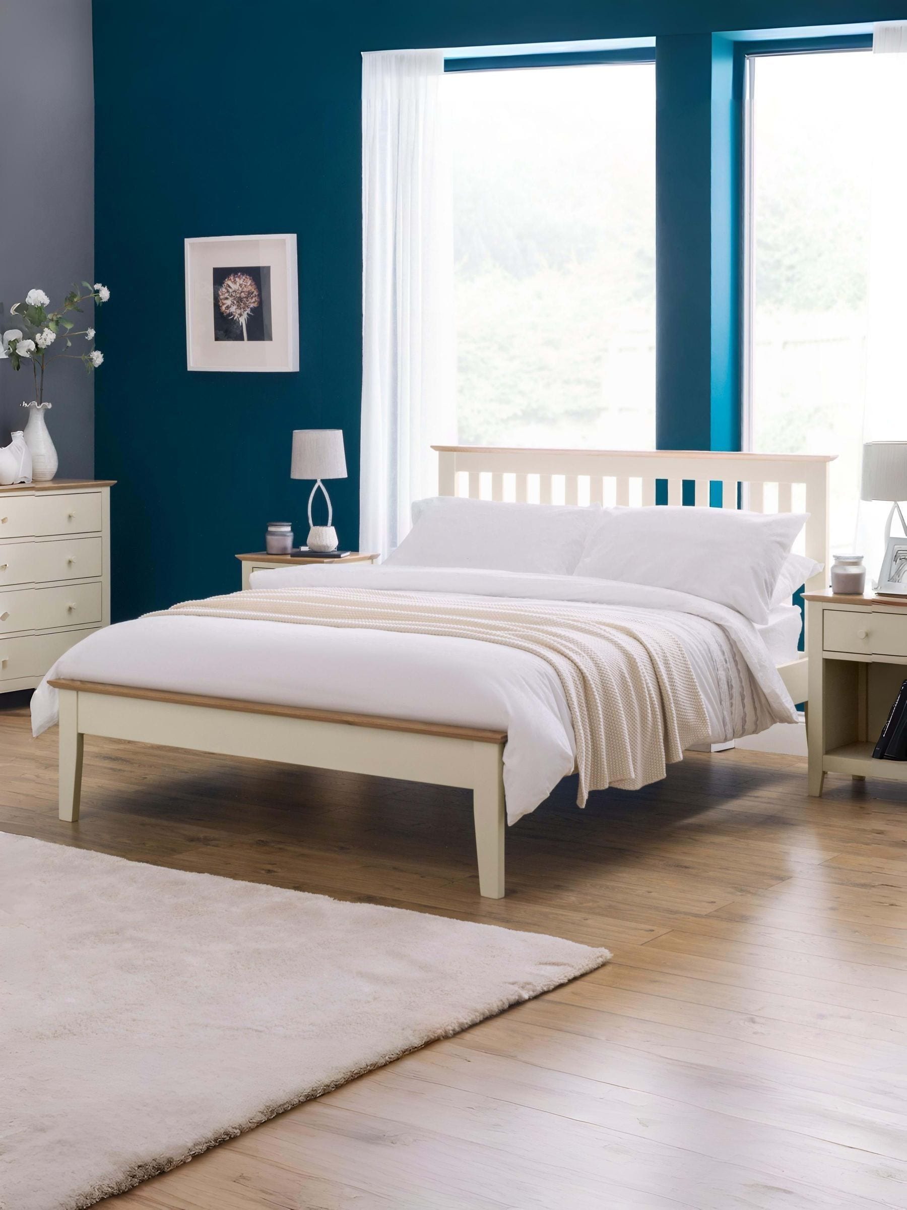Julian Bowen Salerno King Two Tone Shaker Bed - Oak and White Oak - Image 4