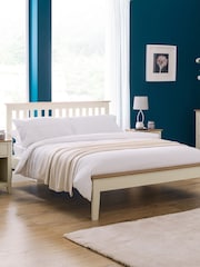 Julian Bowen Ivory/Natural Oak Salerno Wooden Shaker Bed - Image 1 of 3