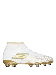 Skechers White White / Gold Younger Kids Firm Ground High Football Boots - Image 1 of 5