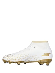 Skechers White White / Gold Younger Kids Firm Ground High Football Boots - Image 3 of 5