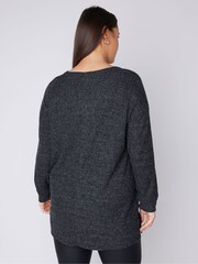 Evans V-Neck Sequin Star Jumper - Image 3 of 4