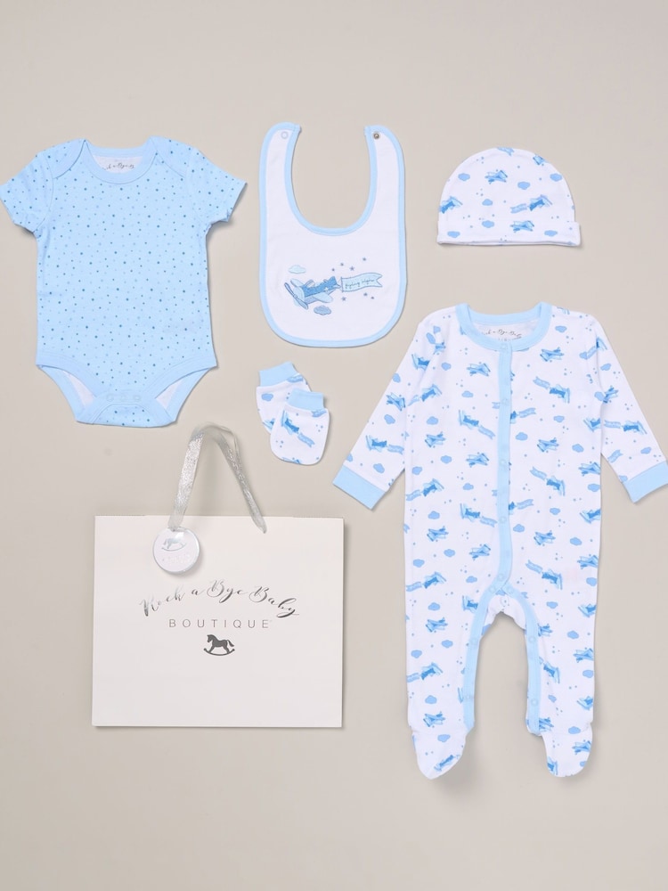 Rock-A-Bye Baby Boutique 100% Cotton 5-Piece Printed Gift Set - Image 1 of 8