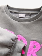 Charcoal Grey Sequin Christmas Sweatshirt (3-16yrs) - Image 6 of 7
