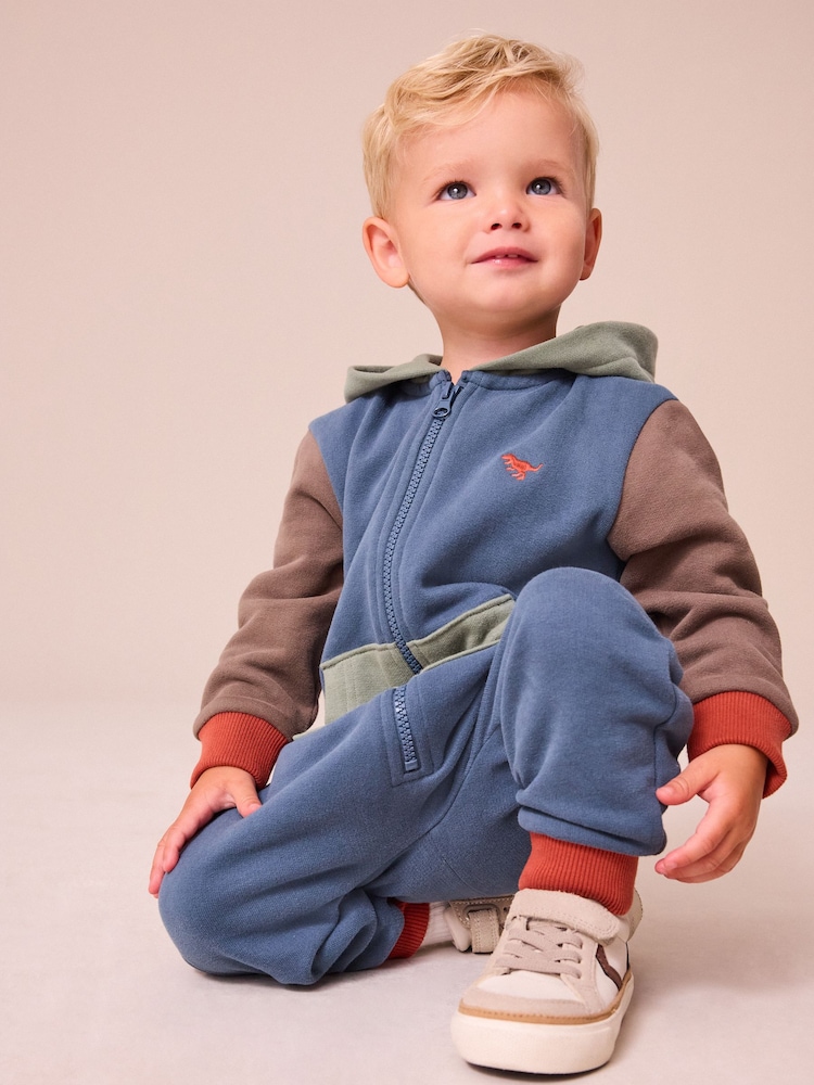 Blue Colourblock Dinosaur Spike All-In-One (3mths-7yrs) - Image 2 of 9